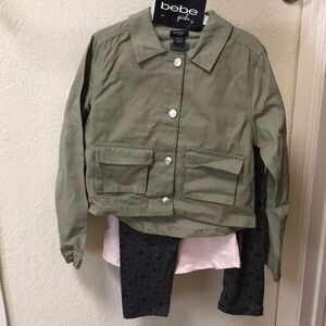 New Bebe girls 3 piece set size M (10/12)